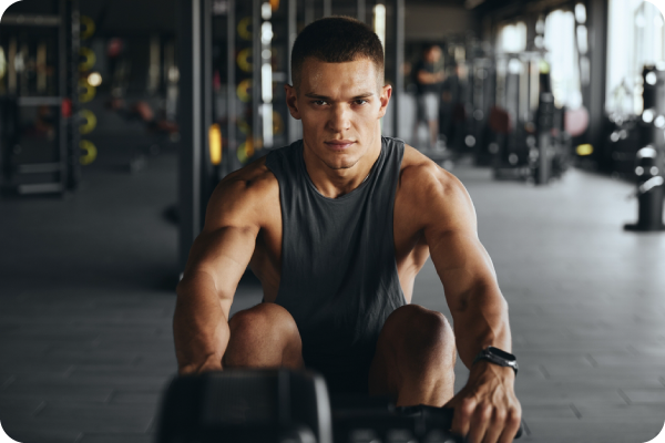 Men preparing for a group workout