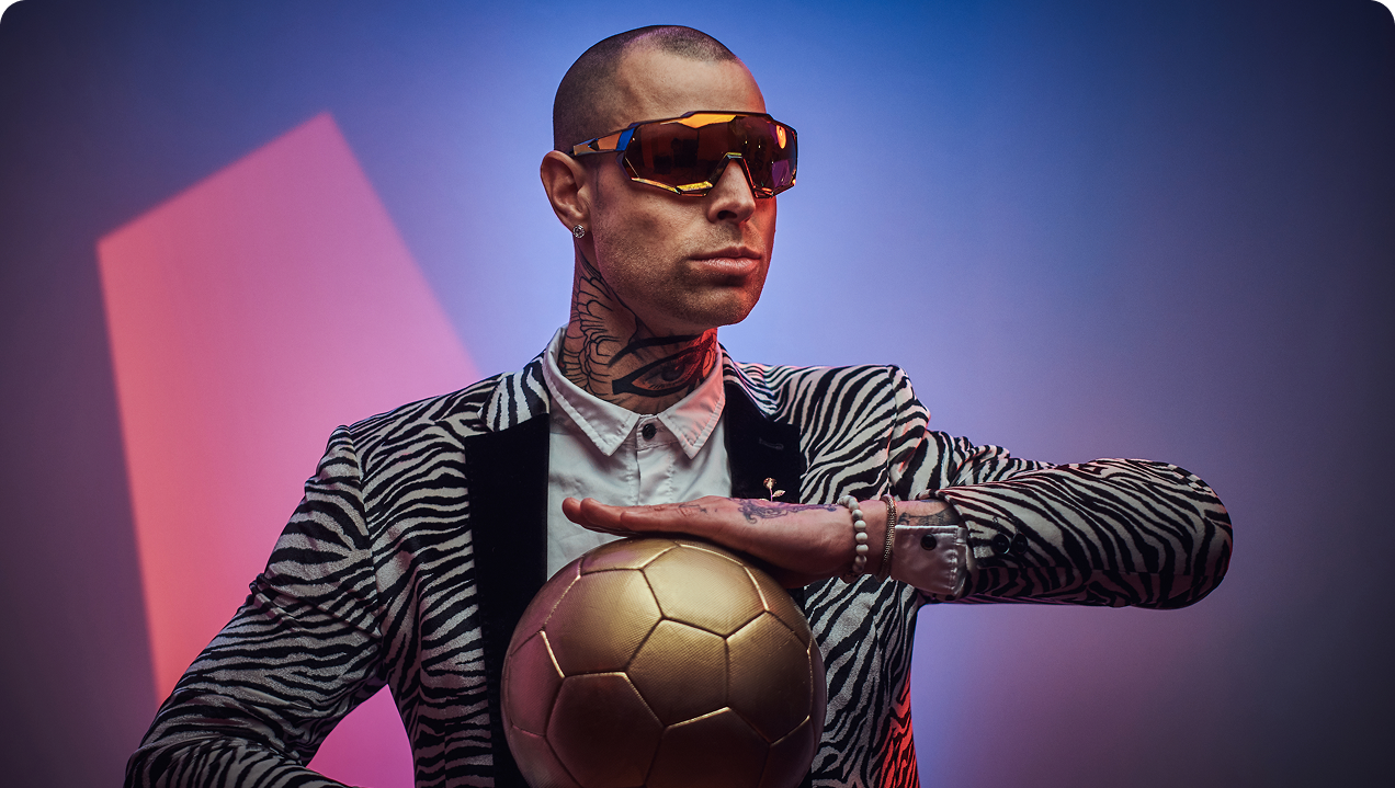 Fashion model holding a soccer ball, featured by CP&KRELL